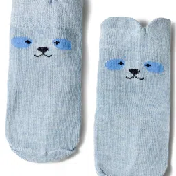 Doodle Poodle Cotton Knit Ankle Length Socks with Animal Design Pack of 5 - Offwhite Tan & Grey image 4