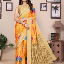 Lookmark Floral Printed Tussar Saree image 2