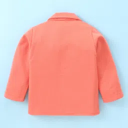 Robo Fry Knit Full Sleeves Striped T-Shirt & Trouser Set with Hat Blazer & Attached Bow - Peach image 5