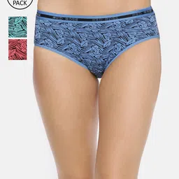 Red Rose Women Pack Of 3 Assorted Hipster Briefs Pooja-M image 1