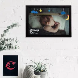 eCraftIndia Multicoloured Cute Sleeping Baby Satin Matt Textured UV Wall Art image 2
