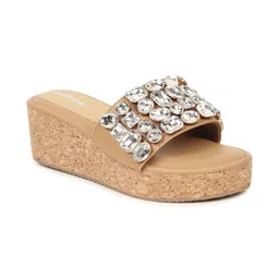 SANDAL STORIES Textured PU Wedge Sandals image 4