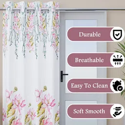 RUBOXA White Floral Door Curtain image 4