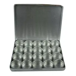YADAV 20 Pcs Aluminium Jar Set with Glass Lid 32 mm Big Size image 2