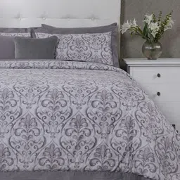 MASPAR Grey Floral Printed Pure Cotton Double King Regular Bedding Set image 2