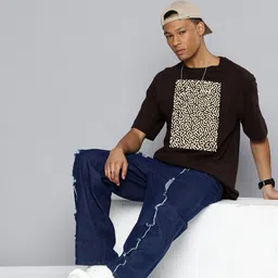 Moda Rapido Men Abstract Printed Round Neck Cotton Relaxed Fit T-shirt image 2