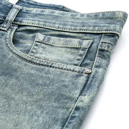 WROGN Men Mid Rise Slim Fit Heavy Fade Stretchable Jeans image 4