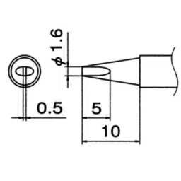 Hakko Soldering Tip T12 Lead Free Solder D Type, T12-D16Z image 2