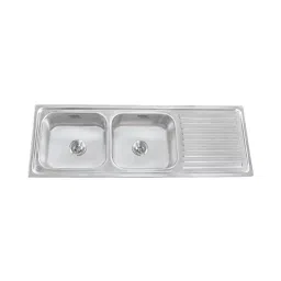 Hindware Enrico 54x18x8 Inch Glossy SS Double Bowl Kitchen Sink-picture-27