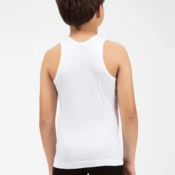 AMUL COMFY Boys Pack Of 5 Pure Cotton Sleeveless Vests AC-SRN-VE-WHT-5PC image 3