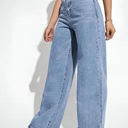 The Rivvrs co Women Straight Fit High-Rise Stretchable Jeans image 4