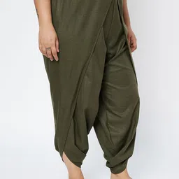 9rasa 9rasaWomen Plus Size Cotton Solid Dhoti Pant image 3