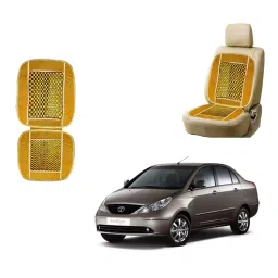 Auto Pearl Polyester, Cotton Front Vehicle Seating Pad Beige for Tata Indigo-picture-12