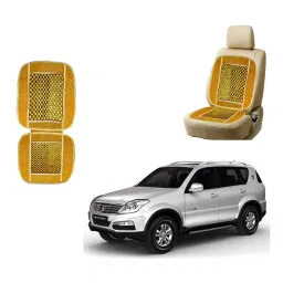 Auto Pearl Polyester, Cotton Front Vehicle Seating Pad Beige for SsangYong Rexton-picture-16