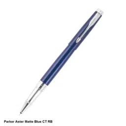 Parker Aster Chrome Trim Blue Roller Ball Pen With Blue Notebook 9000032441 image 2