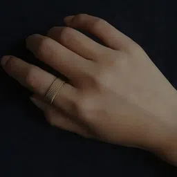 MEENAZ Men Set Of 2 Stainless Steel Gold-Plated Band Finger Rings image 3