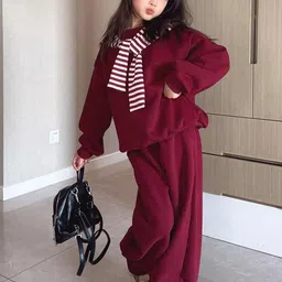 LULU & SKY Girls Round Neck Sweatshirt With Trouser image 2