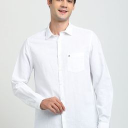 Turtle Men Relaxed Spread Collar Solid Cotton Linen Slim Fit Casual Shirt-picture-4