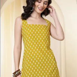 Anouk Rustic Botanical Printed Square Neck Pure Cotton Kurti-picture-32