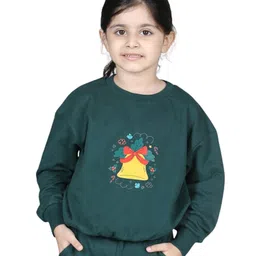 Aww Hunnie Full Sleeves Christmas Them Bell Printed Sweatshirt - Green-image-64