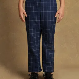 One Friday Checked Trousers - Blue-picture-13