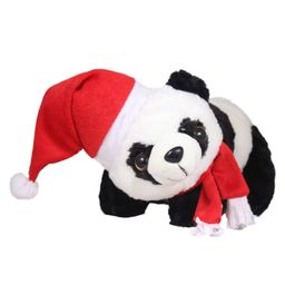 Tickles Santa Claus Christmas Panda with Muffler Plush Soft Stuffed Plush Toy for Kids Boys & Girls Christmas Gift (Color: Black Size: Length 40 cm)-picture-45
