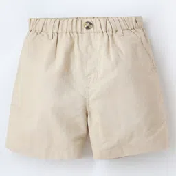 Cherry Crumble By Nitt Hyman Solid Shorts With Side Pockets - Beige image 3