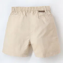 Cherry Crumble By Nitt Hyman Solid Shorts With Side Pockets - Beige image 4