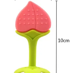 Badal Kidz Silicone BPA Free Natural Tree Shape Teether 100% Bpa Free Non Toxic - Peach & Orange (Pack Of 2) image 3