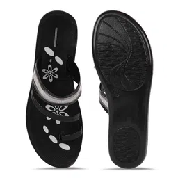 PENNEN Women PU Printed One Toe Flats With No Back Strap image 4