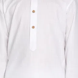 Vastramay Full Sleeves Solid Coordinating Kurta & Pyjama Set - White image 5