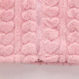 Mark & Mia Full Sleeves Hooded Sweatjacket With Heart Fur Design - Pink image 4