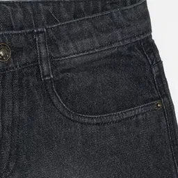 Pantaloons Junior Denim Mild Washed Shorts - Charcoal Grey image 5