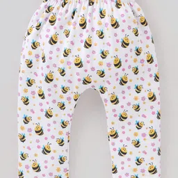Babyhug Full Length Diaper Pants Bee Print Pack of 3 - Multicolour image 5