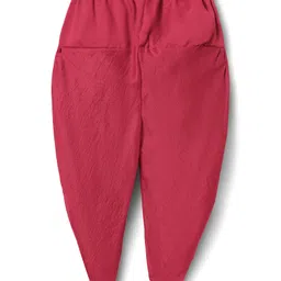 Babyhug Woven Sleeveless Kurti Dhoti And Dupatta Set with Sequenced & Floral Embroidery - Dark Pink image 5