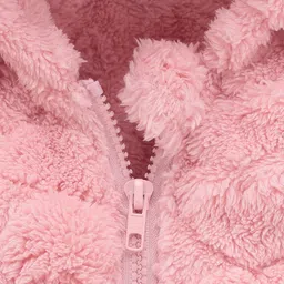 Mark & Mia Full Sleeves Hooded Sweatjacket With Heart Fur Design - Pink image 5