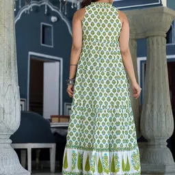 Vishudh Print Maxi Tie-Up Neck Tiered Dress image 4