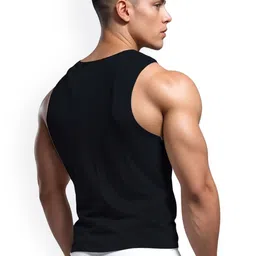Looks United Men Scoop Neck Printed Innerwear Vests1VST-BLK1010 image 2