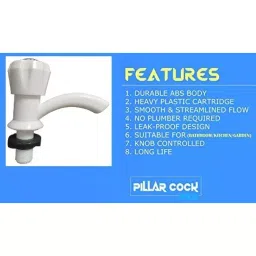 Fastgear Bathroom Faucet Set PVC Chrome Finish White, FG2250 ( Pack of 4) image 2