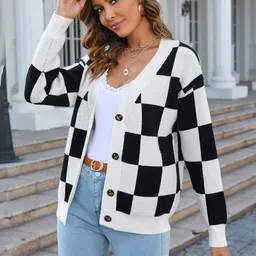JC Mode Women Checked Cardigan image 5