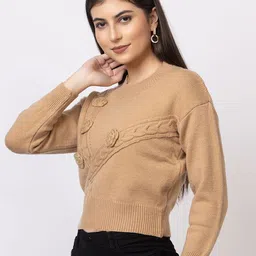 GFO Women Solid Woollen Sweaters image 4