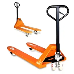 Hartley Hydraulic Hand Pallet Truck with Wide Forks 2000 Kg Load Capacity Alloy Steel 4 Wheel Nylon Orange image 2