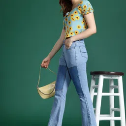 DressBerry Women Patch Detail Slim Flared Fit Stretchable Jeans-image-30