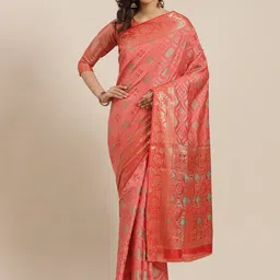 KIMISHA Woven Design Zari Silk Blend Banarasi Saree-image-41