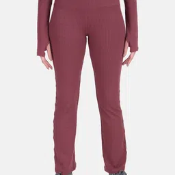 Wearjukebox Women Relaxed Fit Ribbed Power Move Tights-image-2