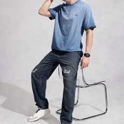 WROGN Ombre Drop-Shoulder Sleeves Pure Cotton Oversized T-shirt image 4