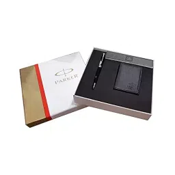 Parker Aster Gold Trim Black Roller Ball Pen With C. Card Holder 9000028521 image 3