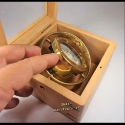 generic Handmade Ship Compass in Rose Wood Box, Vintage Nautical Gift & Decor Home, Office image 4