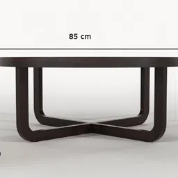 GHROYAL Sheesham Wood Round Center Coffee Table Wooden Teapoy Tea Cocktail Tables for Living Room Bedroom Home (Walnut Finish) image 2