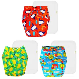 Dumbledo Premium Cloth Diaper with Leak-Proof, Absorbent 6-layer White Insert - Dryfeel with Comfortable Fit for 3 Months to 3 Years, Pack of 3-picture-25